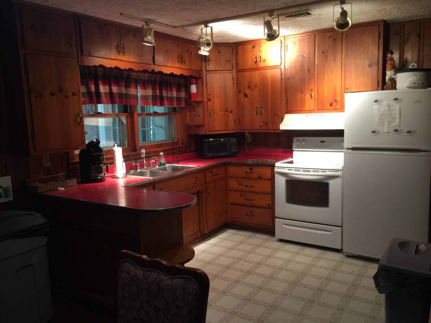 Kitchen with wooden cabinets